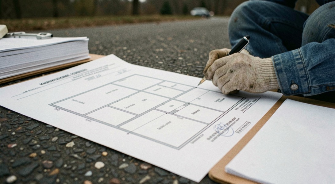 Detailed editorial view of community development